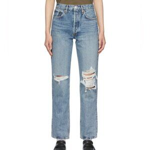 Agolde Lana Straight Distressed Jeans - 23"